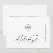 Elegante minimalistische zakelijke kerstgroet feestdagenkaart (Voorkant / Achterkant)