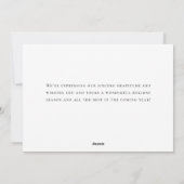 Elegante minimalistische zakelijke kerstgroet feestdagenkaart (Achterkant)