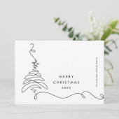 Elegante minimalistische zakelijke kerstgroet feestdagenkaart (Staand voorkant)