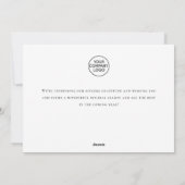 Elegante minimalistische zakelijke kerstgroet feestdagenkaart (Achterkant)