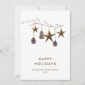 Elegante minimalistische zakelijke kerstgroet feestdagenkaart (Voorkant)