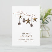 Elegante minimalistische zakelijke kerstgroet feestdagenkaart (Staand voorkant)