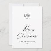 Elegante minimalistische zakelijke kerstgroet feestdagenkaart (Voorkant)