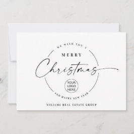 Elegante Minimalistische Zakelijke Kerstgroet Feestdagenkaart