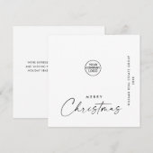 Elegante minimalistische zakelijke kerstgroet feestdagenkaart (Voorkant / Achterkant)