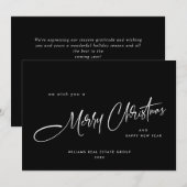 Elegante minimalistische zakelijke kerstgroet feestdagenkaart (Voorkant / Achterkant)