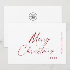 Elegante minimalistische zakelijke kerstgroet feestdagenkaart