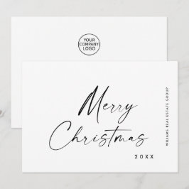 Elegante minimalistische zakelijke kerstgroet feestdagenkaart