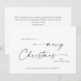 Elegante minimalistische zakelijke kerstgroet feestdagenkaart