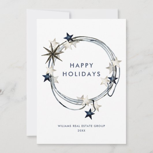 Elegante Minimalistische Zakelijke Kerstgroet Feestdagenkaart (Voorkant)