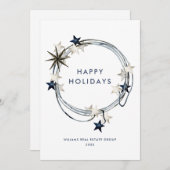 Elegante Minimalistische Zakelijke Kerstgroet Feestdagenkaart (Voorkant / Achterkant)