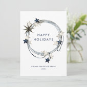 Elegante Minimalistische Zakelijke Kerstgroet Feestdagenkaart (Staand voorkant)