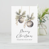 Elegante minimalistische zakelijke kerstgroet feestdagenkaart (Staand voorkant)