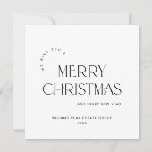 Elegante minimalistische zakelijke kerstgroet feestdagenkaart (Voorkant)