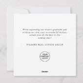 Elegante minimalistische zakelijke kerstgroet feestdagenkaart (Achterkant)