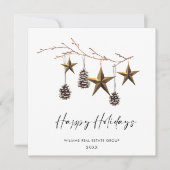 Elegante minimalistische zakelijke kerstgroet feestdagenkaart (Voorkant)