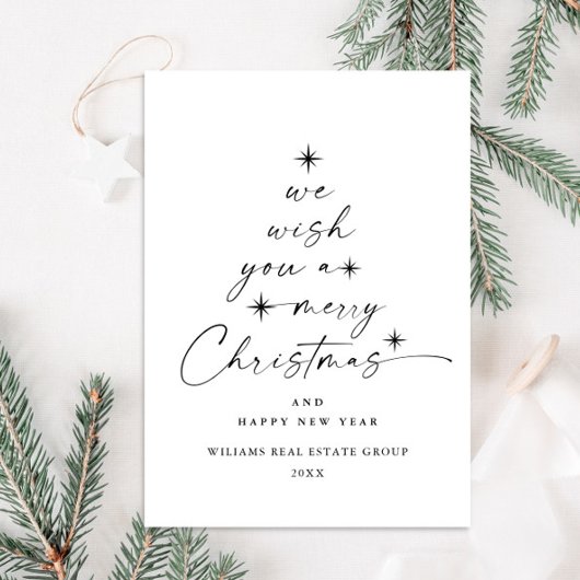 Elegante minimalistische zakelijke kerstgroet feestdagenkaart