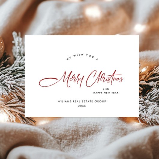 Elegante minimalistische zakelijke kerstgroet feestdagenkaart
