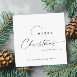 Elegante minimalistische zakelijke kerstgroet feestdagenkaart