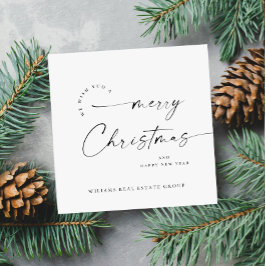 Elegante minimalistische zakelijke kerstgroet feestdagenkaart