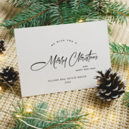 Elegante minimalistische zakelijke kerstgroet feestdagenkaart