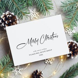 Elegante minimalistische zakelijke kerstgroet feestdagenkaart