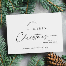 Elegante minimalistische zakelijke kerstgroet feestdagenkaart