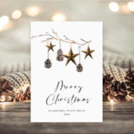 Elegante Minimalistische Zakelijke Kerstgroet Feestdagenkaart