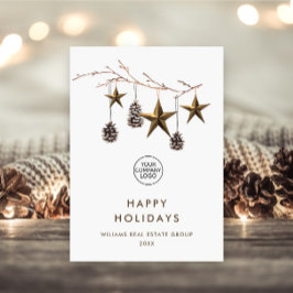 Elegante minimalistische zakelijke kerstgroet feestdagenkaart