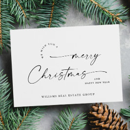 Elegante minimalistische zakelijke kerstgroet feestdagenkaart