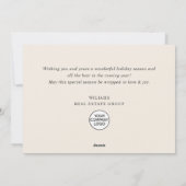 Elegante minimalistische zakelijke kerstgroet feestdagenkaart (Achterkant)