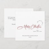 Elegante Minimalistische Zakelijke Kerstgroet Feestdagenkaart (Voorkant / Achterkant)