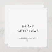 Elegante minimalistische zakelijke kerstgroet feestdagenkaart (Voorkant / Achterkant)