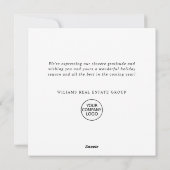 Elegante minimalistische zakelijke kerstgroet feestdagenkaart (Achterkant)