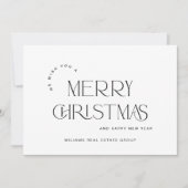 Elegante minimalistische zakelijke kerstgroet feestdagenkaart (Voorkant)