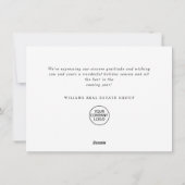 Elegante minimalistische zakelijke kerstgroet feestdagenkaart (Achterkant)