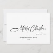 Elegante minimalistische zakelijke kerstgroet feestdagenkaart (Voorkant)