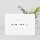 Elegante minimalistische zakelijke kerstgroet feestdagenkaart (Staand voorkant)