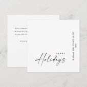 Elegante minimalistische zakelijke kerstgroet feestdagenkaart (Voorkant / Achterkant)