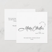Elegante minimalistische zakelijke kerstgroet feestdagenkaart (Voorkant / Achterkant)