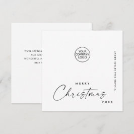 Elegante minimalistische zakelijke kerstgroet feestdagenkaart
