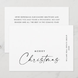 Elegante minimalistische zakelijke kerstgroet Ho Feestdagenkaart