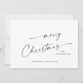 Elegante minimalistische zakelijke kerstgroet Ho Feestdagenkaart (Voorkant)