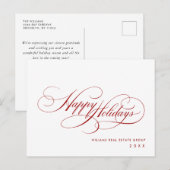 Elegante minimalistische zakelijke kerstvakantie briefkaart (Voorkant / Achterkant)