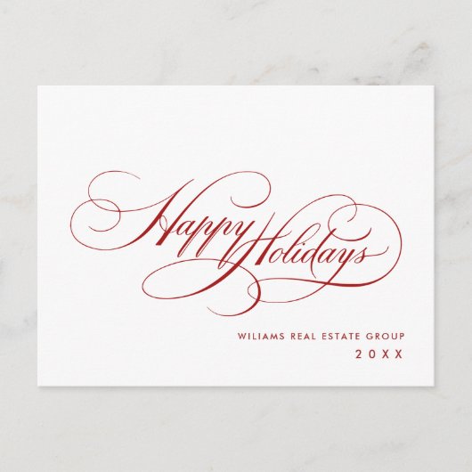Elegante minimalistische zakelijke kerstvakantie briefkaart (Voorkant)