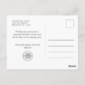 Elegante minimalistische zakelijke kerstvakantie briefkaart (Achterkant)