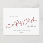 Elegante minimalistische zakelijke kerstvakantie briefkaart (Voorkant)