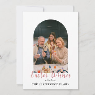 Elegante minimalistische zegening Pasen Familie Fo Feestdagenkaart