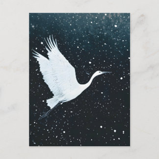 Elegante minimalistische zen kraanvlucht feestdagenkaart
