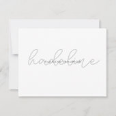 Elegante minimalistische zilveren monogram scriptn notitiekaartje (Voorkant)